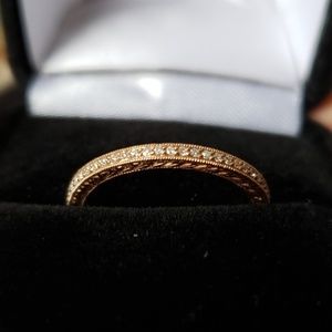 14 karat rose gold diamond eternity wedding band